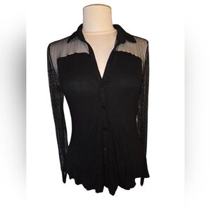 Princess Vera Wang Elegant Black Sheer Women's Top